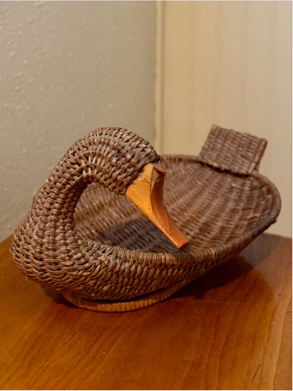 Wicker Duck Basket Decorative Bowl One Size Brown Tan